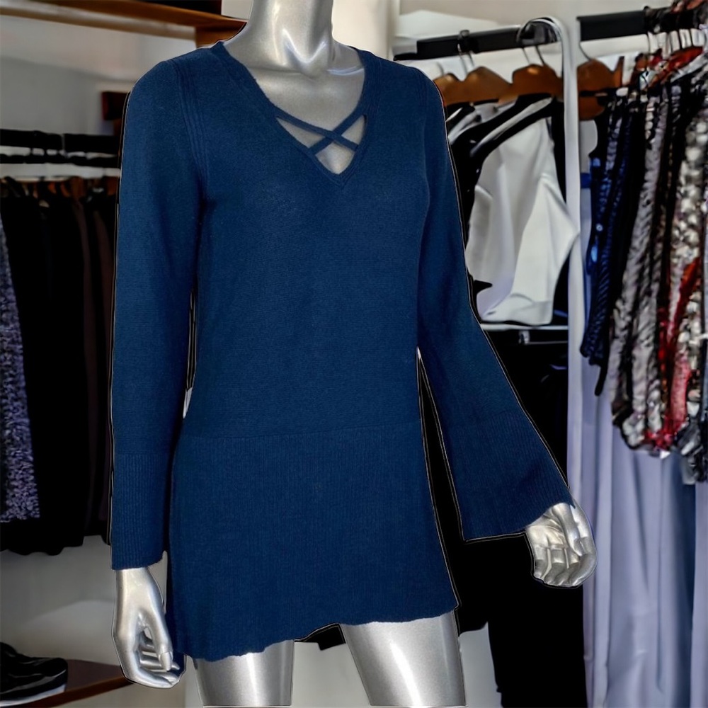 Free People Navy Blue Tunic Sweater Small